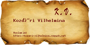 Kozári Vilhelmina névjegykártya